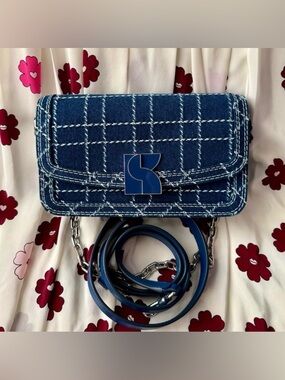 Kate Spade Dakota Denim Check Small Crossbody Bag